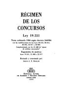 Cover for Régimen de los concursos