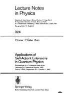 Cover for Applications of self-adjoint extensions in quantum physics