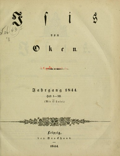 Cover for Isis von Oken