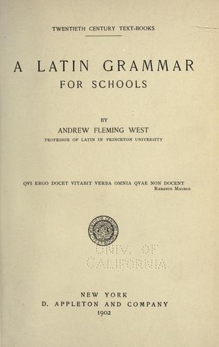 Cover for A Latin grammar for schools