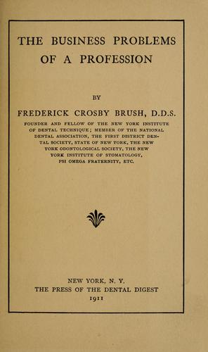 Cover for The business problems of a profession
