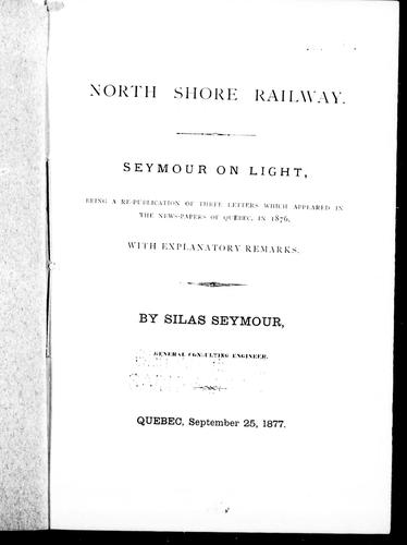 Cover for North Shore Railway: Seymour on Light