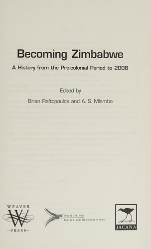 Cover for Becoming Zimbabwe