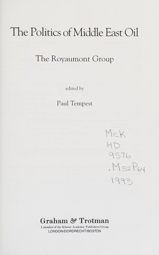 Cover for The Politics of Middle East oil