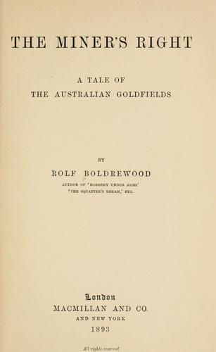 Cover for The miner's right