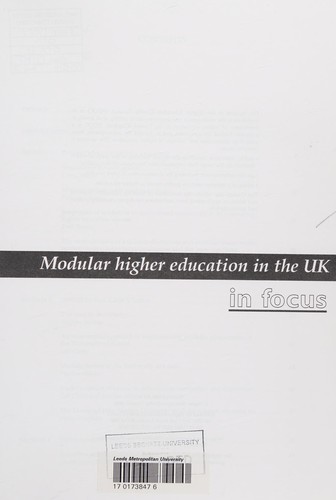 Cover for Modular higher education in the UK.