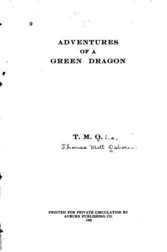 Cover for Adventures of a green dragon