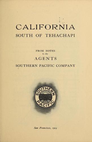 Cover for California, south of Tehachapi