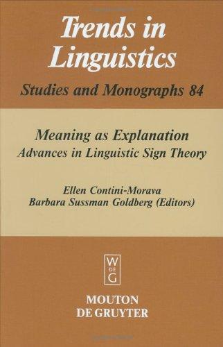 Cover for Meaning as explanation