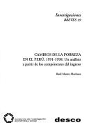 Cover for Cambios de La Pobreza En El Peru, 1991-1998