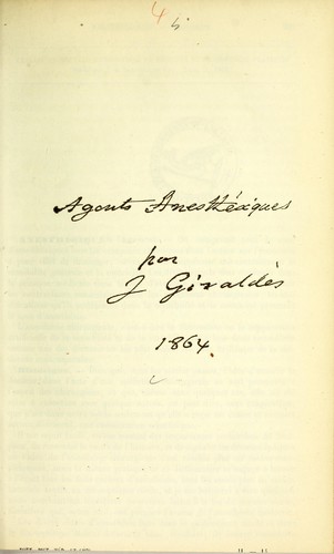 Cover for Anesthésiques (agents)