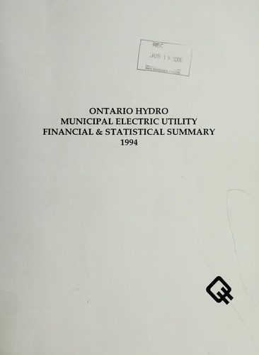 Cover for ONTARIO HYDRO STATISTICAL YEARBOOK