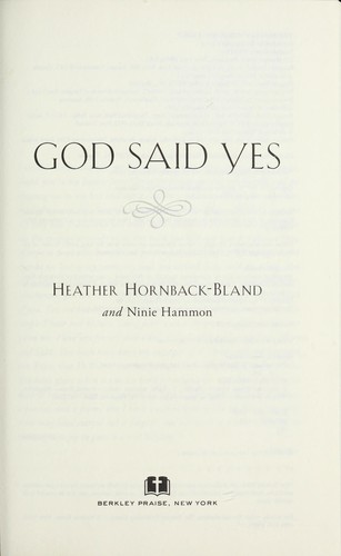 Cover for God said yes