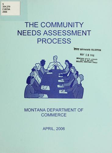 Cover for The community needs assessment process