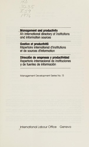 Cover for Management and productivity
