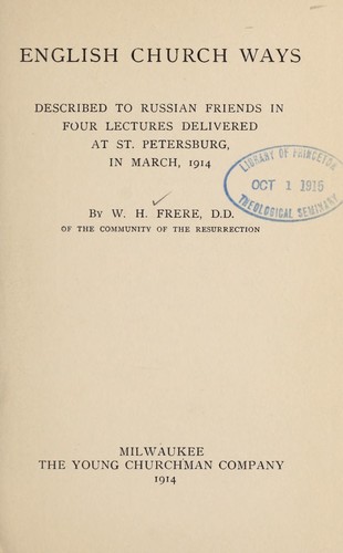 Cover for English church ways