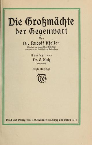 Cover for Die Grossmächte der Gegenwart