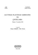 Cover for Cistellaria
