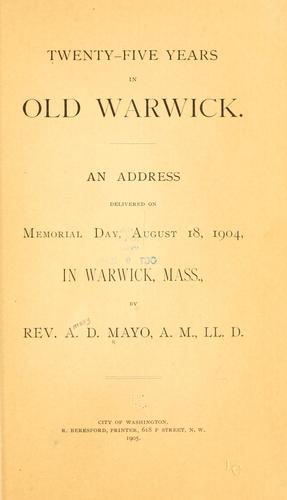Cover for Twenty-five years in old Warwick.