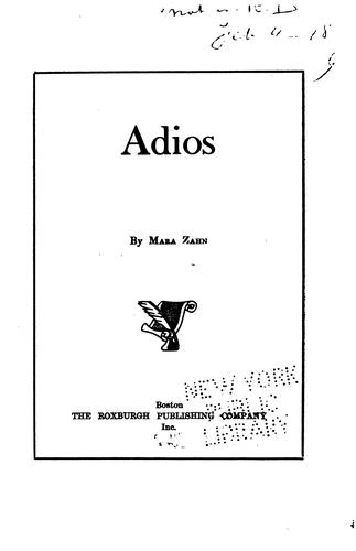 Cover for Adios