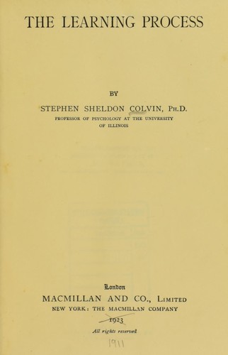 Cover for The learning process
