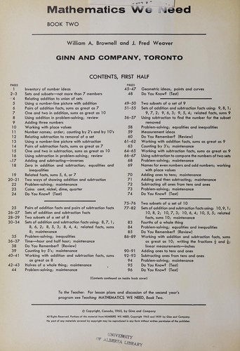 Cover for Mathematics we need