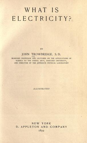Cover for What is electricity?