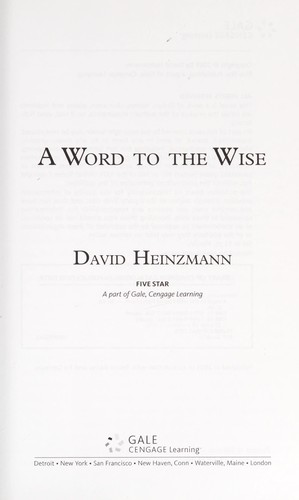 Cover for A word to the wise