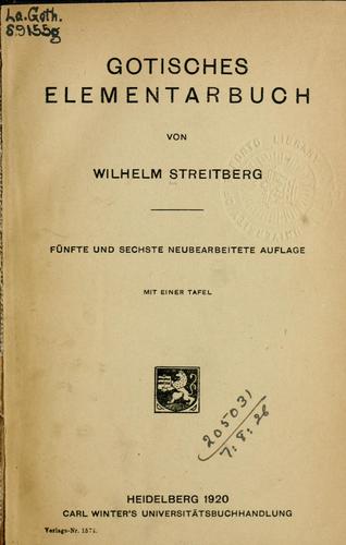 Cover for Gotisches Elementarbuch