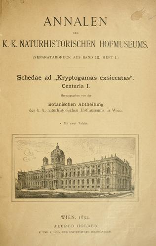 Cover for Schedae ad Kryptogamas exsiccatas