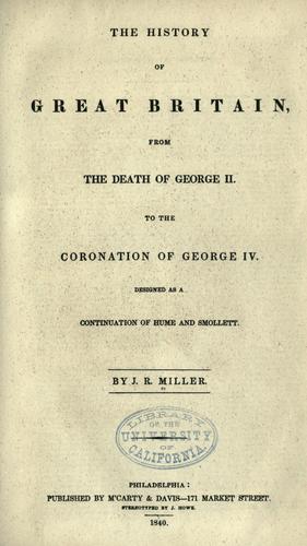 Cover for The history of Great Britain
