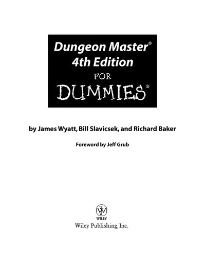 Cover for Dungeon master 4th edition for dummies