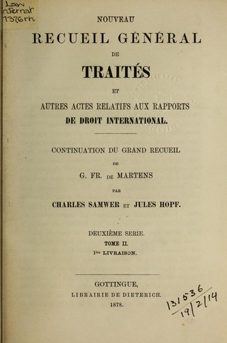 Cover for [Recueil de traités]