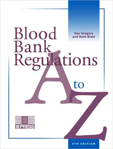Cover for Blood Bank Regulations