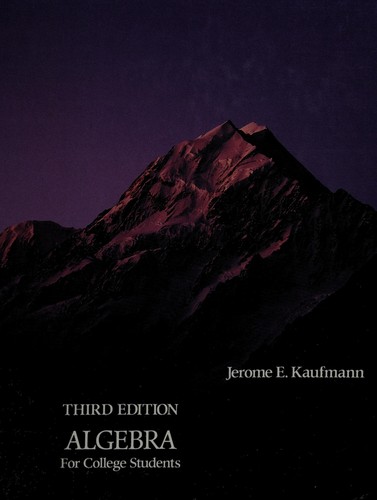 Cover for Algebra for college students