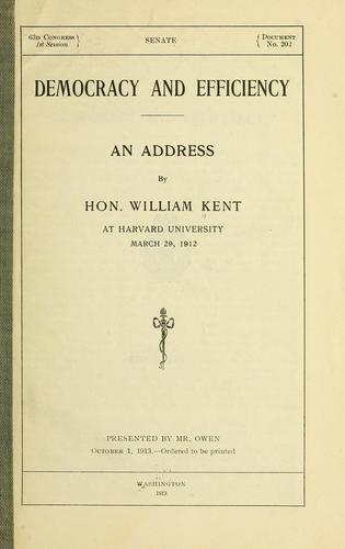 Cover for Democracy and efficiency