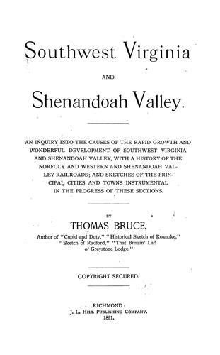 Cover for Southwest Virginia and Shenandoah Valley