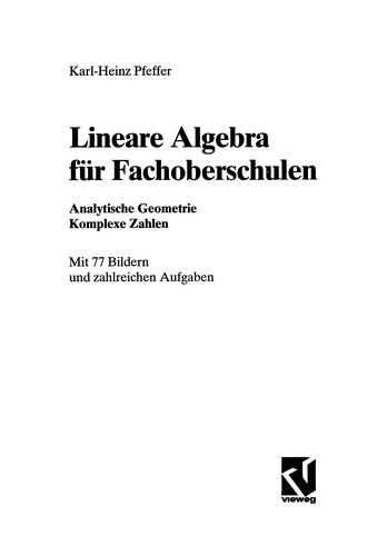 Cover for Lineare Algebra für Fachoberschulen