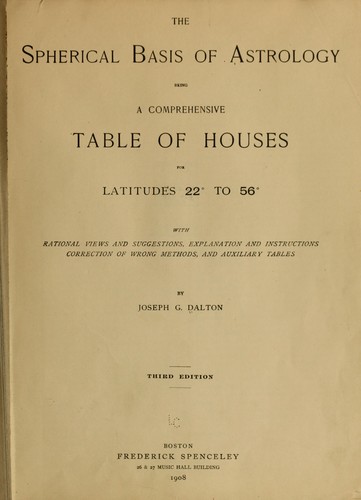 Cover for The spherical basis of astrology