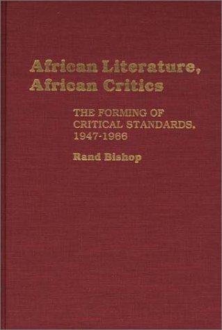 Cover for African literature, African critics