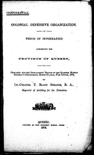 Cover for Colonial defensive organization