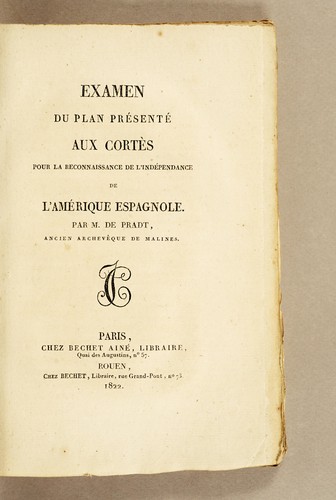 Cover for Examen du plan présenté aux Cortès pour la reconnaissance de l'indépendance de l'Amérique espagnole