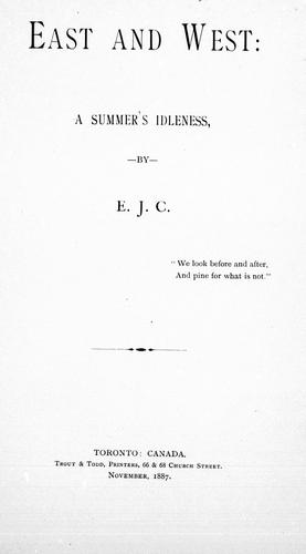 Cover for East and west
