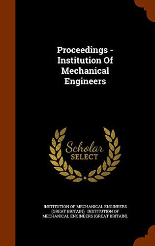 Cover for Proceedings - Institution Of Mechanical Engineers