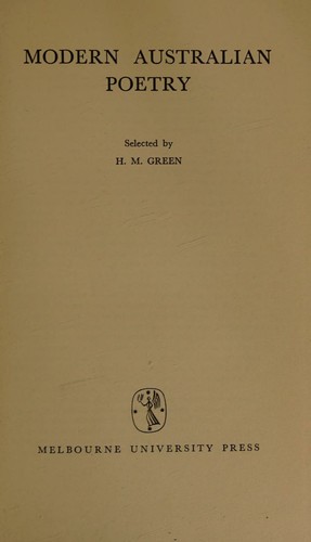 Cover for Modern Australian Poetry