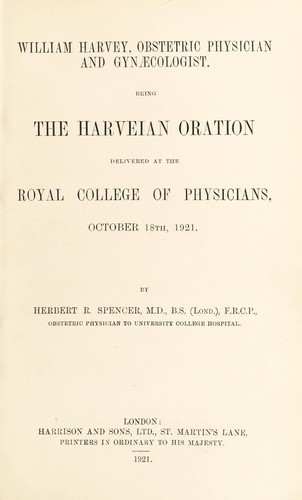Cover for William Harvey, obstetric physician and gynæcologist