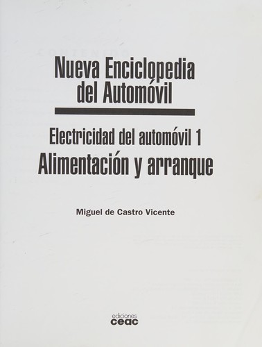 Cover for Electricidad del Automovil 1 - Alimentacion y Arra