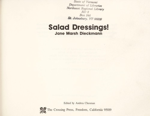 Cover for Salad dressings!