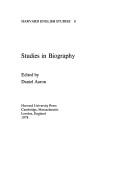 Cover for Studies in biography