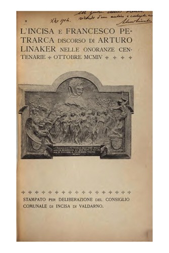Cover for L'Incisa e Francesco Petrarca: discorso